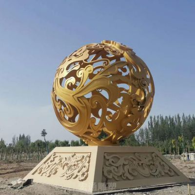 金色球不锈钢景观雕塑