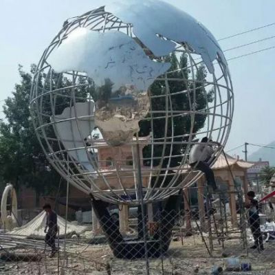 镜面地球仪不锈钢雕塑