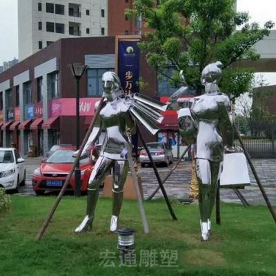 不锈钢购物镜面雕塑