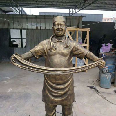 民俗拉面园林人物铜雕