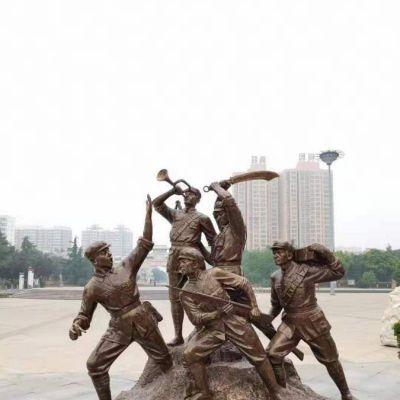中国红军人物景区铜雕