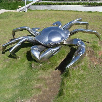 不锈钢螃蟹公园景观雕塑