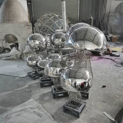 不锈钢蘑菇公园景观雕塑