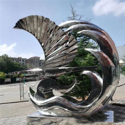 不锈钢公园镜面标志雕塑