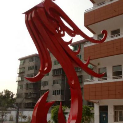 抽象凤凰景区不锈钢雕塑