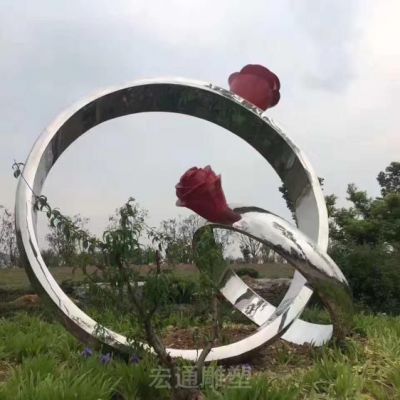不锈钢镜面戒指商场雕塑