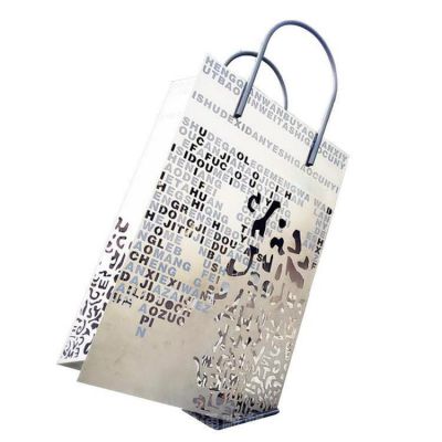 不锈钢字母购物袋雕塑