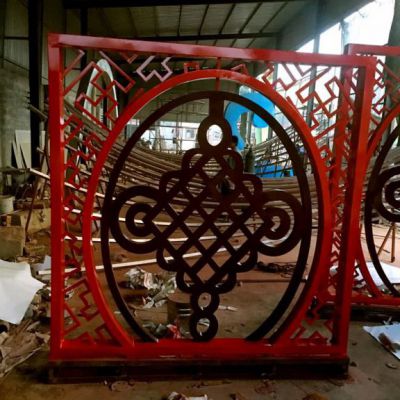 彩绘中国结景观不锈钢雕塑