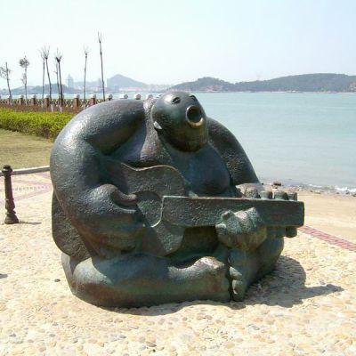 吉他乐队公园景观铜雕