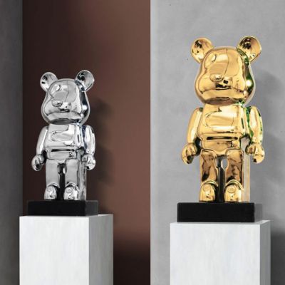 暴力熊镜面不锈钢雕塑