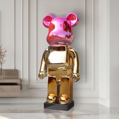 镜面暴力熊不锈钢雕塑