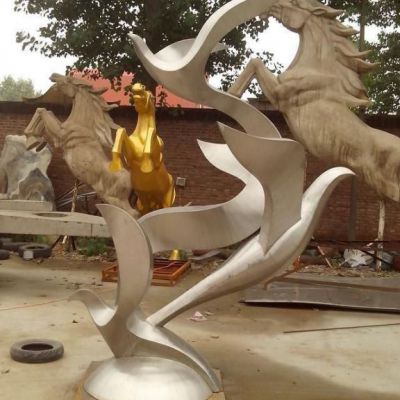 抽象飞鸽动物不锈钢雕塑