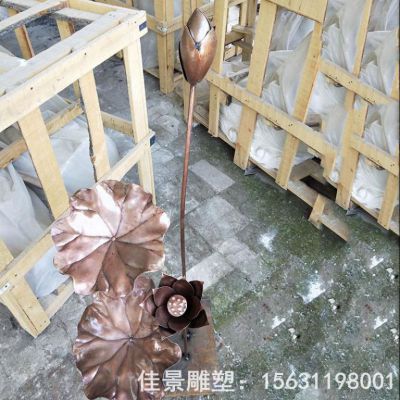 抽象荷花标志小品铜雕