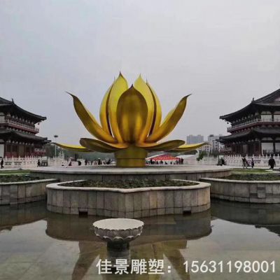 池塘荷花荷叶景观铜雕