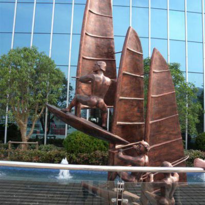 帆船标志抽象小品铜雕