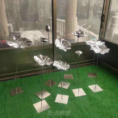 抽象荷花标志景观铜雕