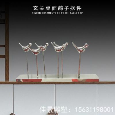 镜面鸽子庭院不锈钢雕塑