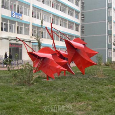 不锈钢枫叶标志景观雕塑