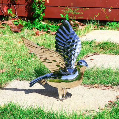 镜面鸽子广场不锈钢雕塑