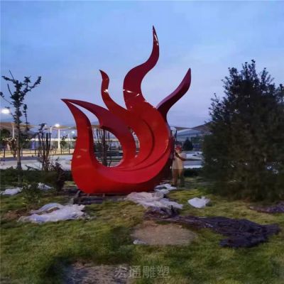 彩绘凤凰不锈钢园林雕塑