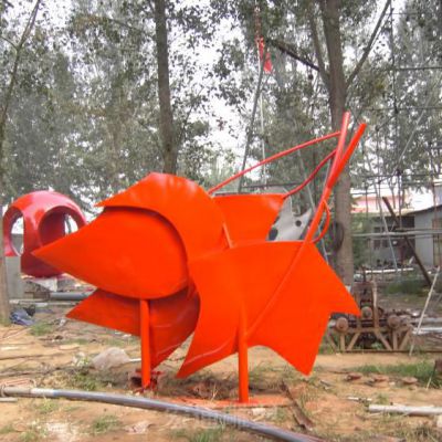 不锈钢枫叶景观小区雕塑