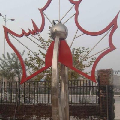 不锈钢枫叶景观公园雕塑