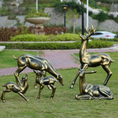 卧姿小鹿庭院景观铜雕