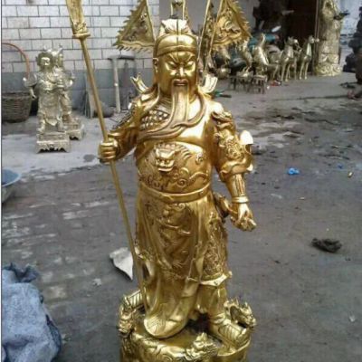 金色关公园林标志铜雕
