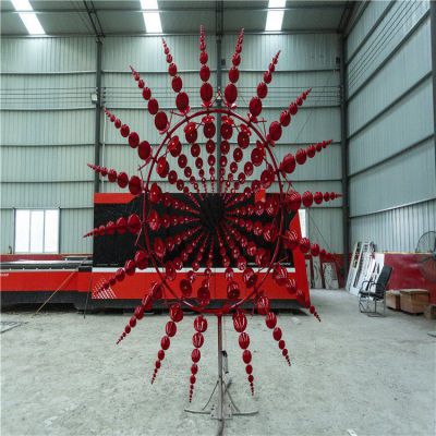 发光风动别墅不锈钢雕塑