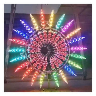 发光风动园林不锈钢雕塑