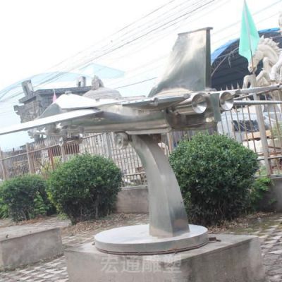 飞机模型户外不锈钢雕塑