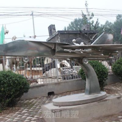 飞机模型公园不锈钢雕塑