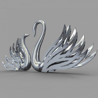 镜面天鹅不锈钢动物雕塑