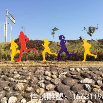 健跑抽象女人不锈钢雕塑