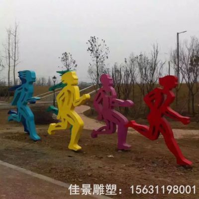 健跑抽象人物不锈钢雕塑