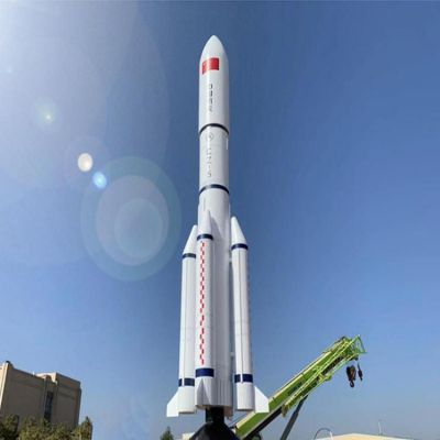 不锈钢火箭标志景观雕塑