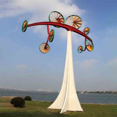 不锈钢风车彩绘标志雕塑