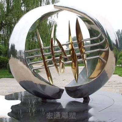 不锈钢镜面标志抽象雕塑
