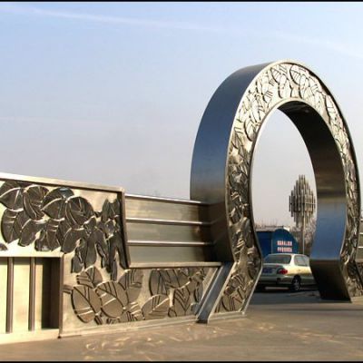 不锈钢大门标志户外雕塑