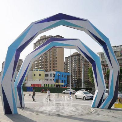 不锈钢大门标志校园雕塑