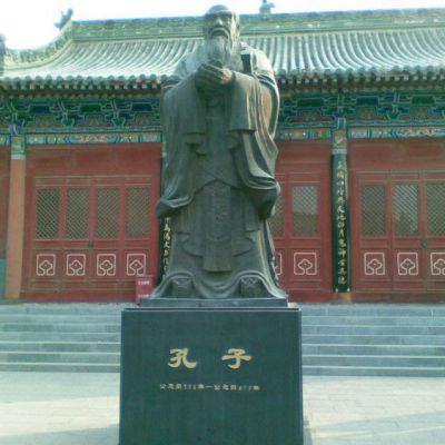 青铜人物景观孔子铜雕
