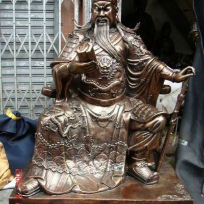 关公看书抽象景观铜雕