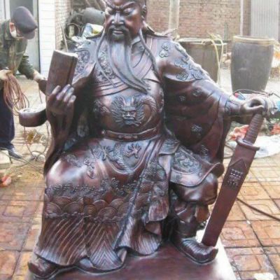 关公看书标志景观铜雕