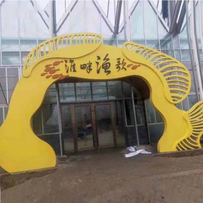 不锈钢彩绘大门公园雕塑