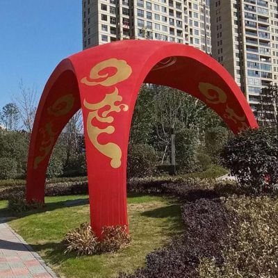 不锈钢彩绘大门校园雕塑