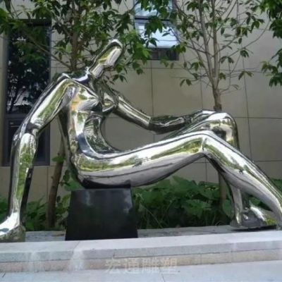 抽象人物不锈钢校园雕塑