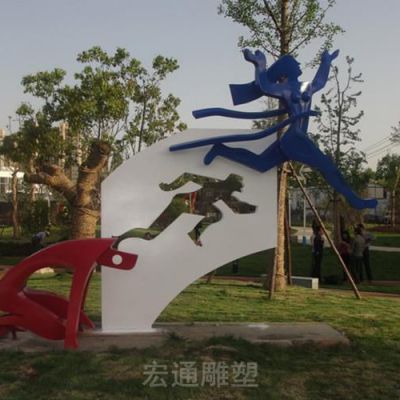 抽象人物不锈钢广场雕塑