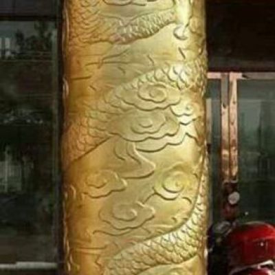 龙盘柱景观标志铜雕
