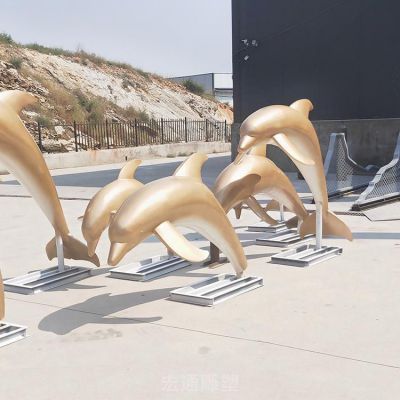 动物海豚户外景观铜雕