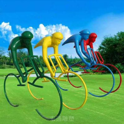 不锈钢自行车广场几何雕塑